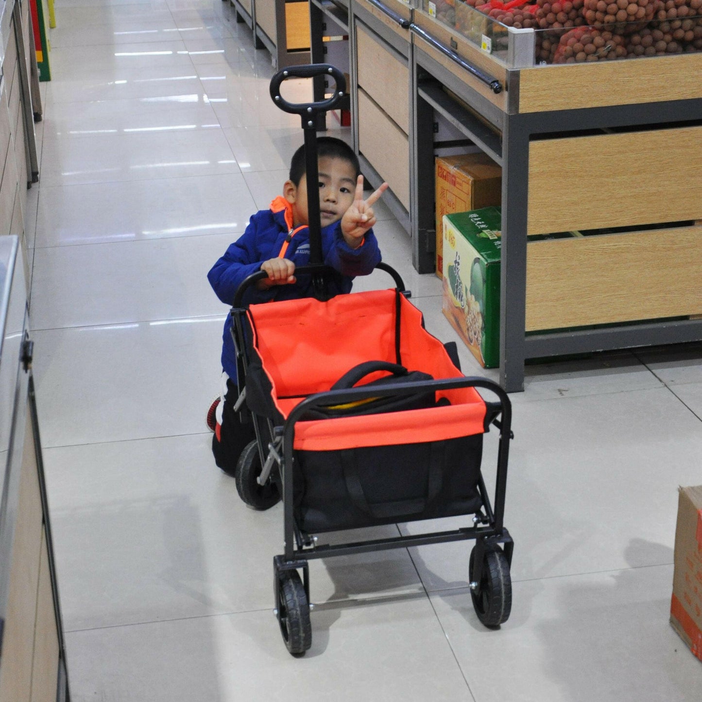 Folding Wagon Garden Shopping Beach Cart.