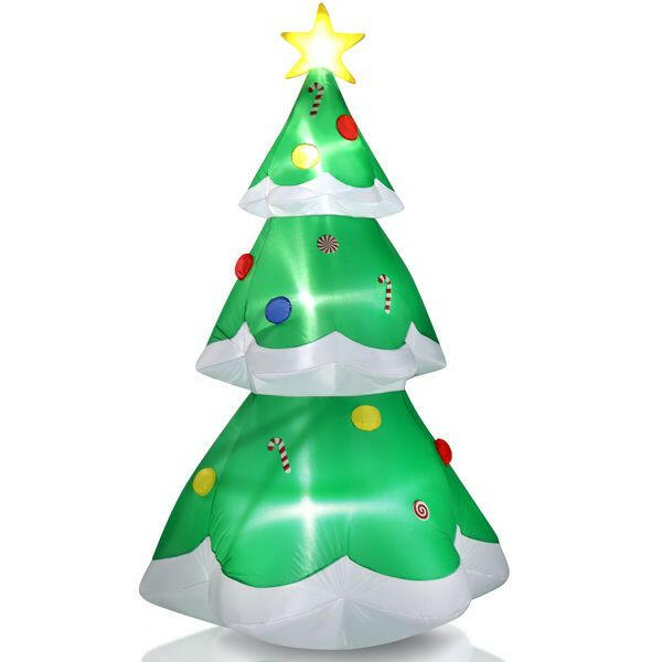 6.9 FT Lighted Christmas Inflatable Decoration, Inflatable Christmas Tree, Blow Up Yard Decorations with Built-in LED Lights for Holiday Party Front Yard Lawn Garden Decor.