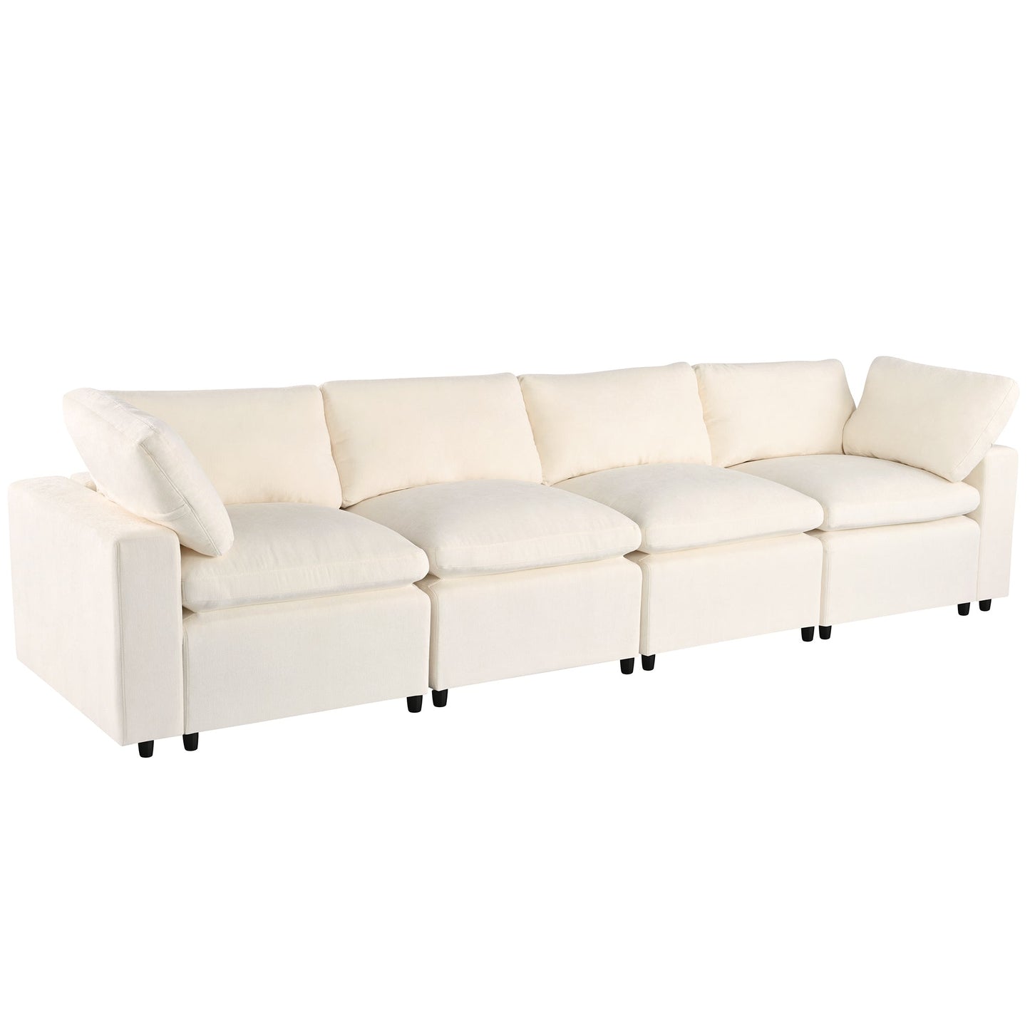 Upholstered Modular Sofa with  with Storage Space, USB Charge