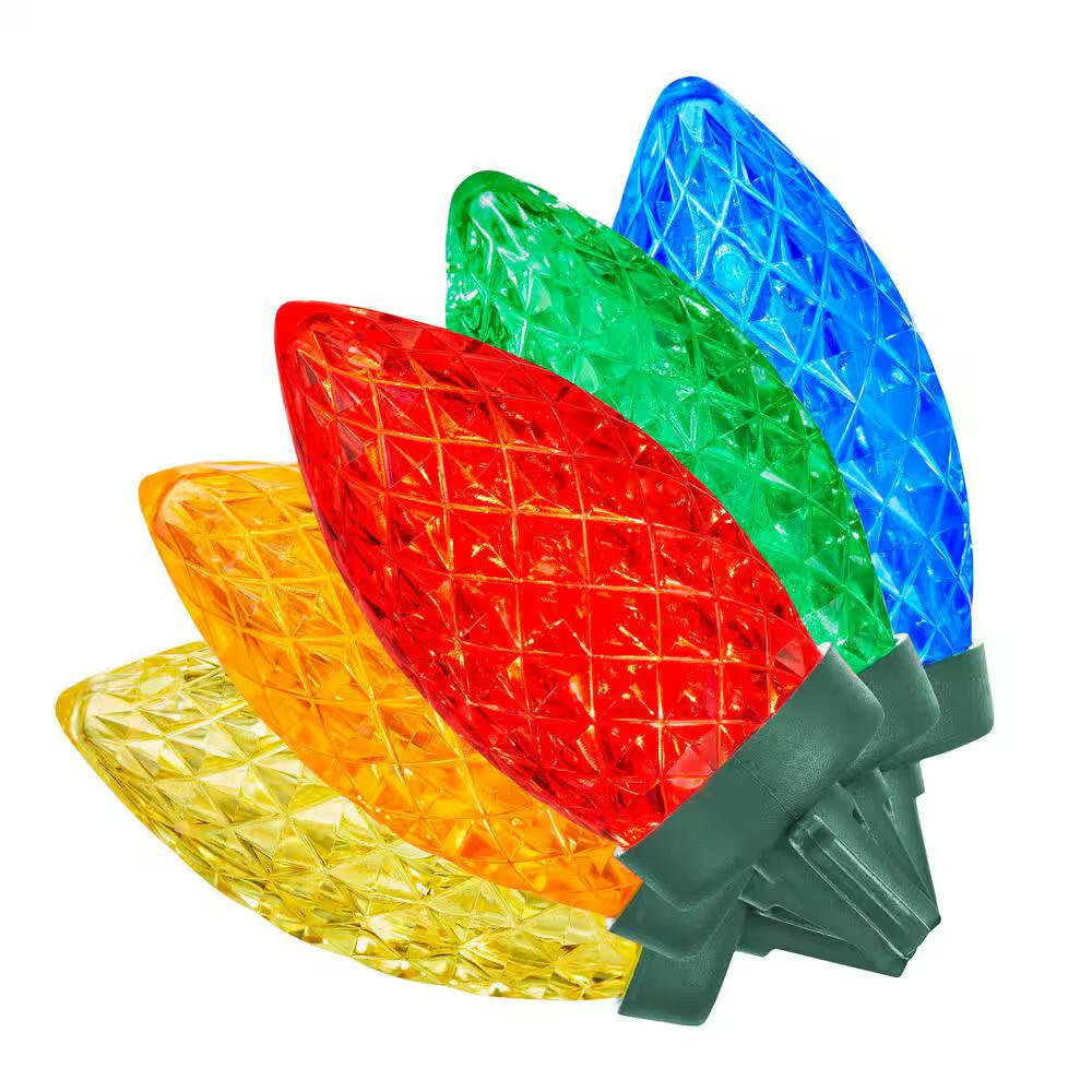 100 Count Multi-Colored Faceted C9 LED Lights.