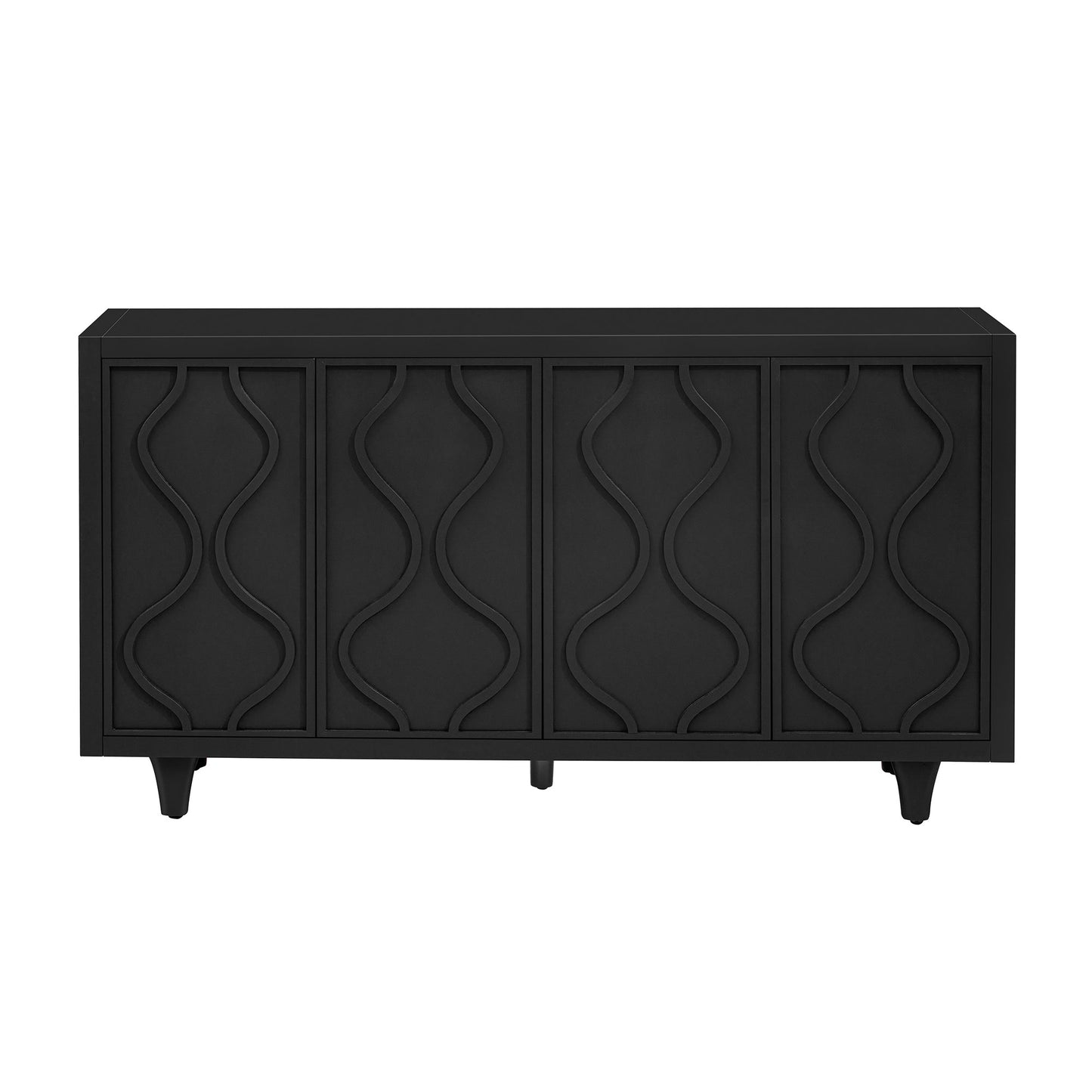 Stylish Storage Cabinet Sideboard Wooden Cabinet with Embossed Curved