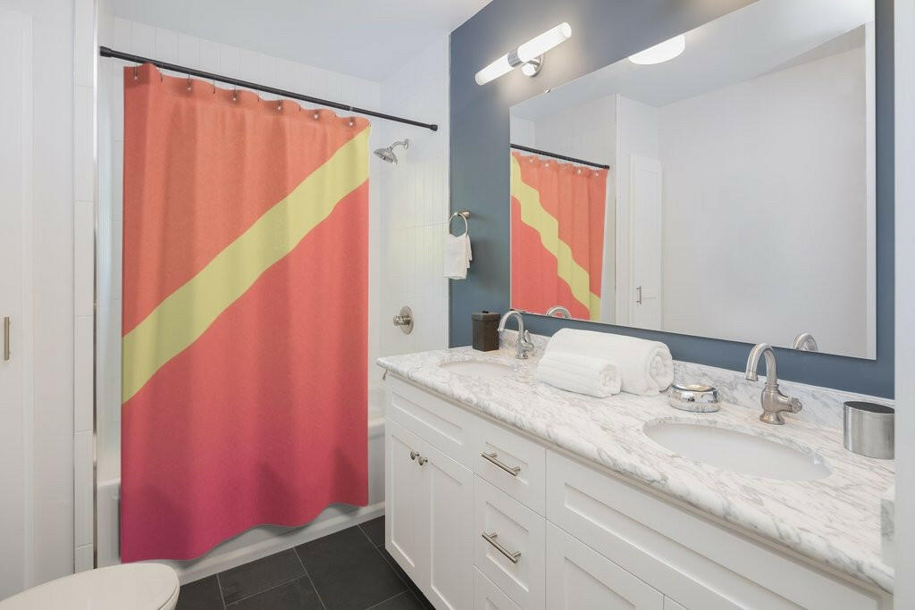 Pink Gradient Abstract Shower Curtains Home Decor.