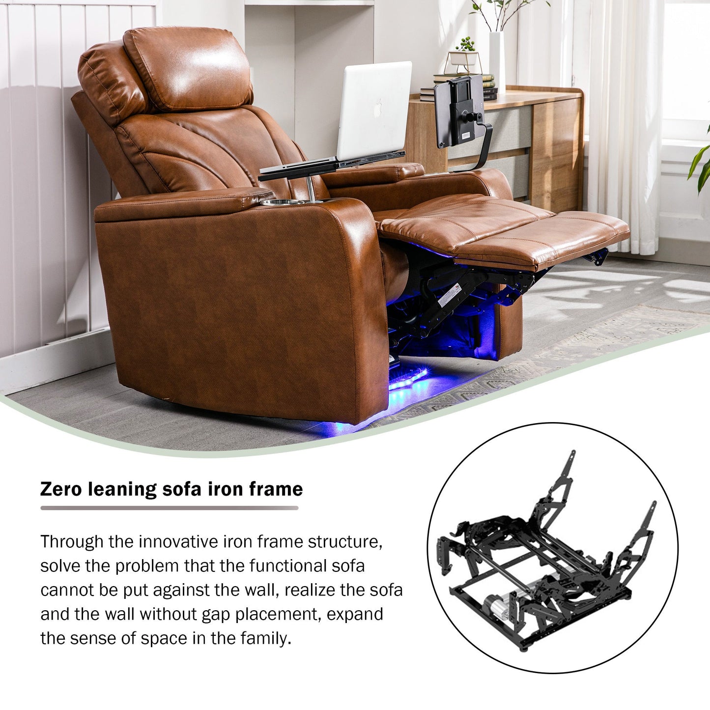 Power Motion Recliner Electric Power Recliner with USB Charging Port,