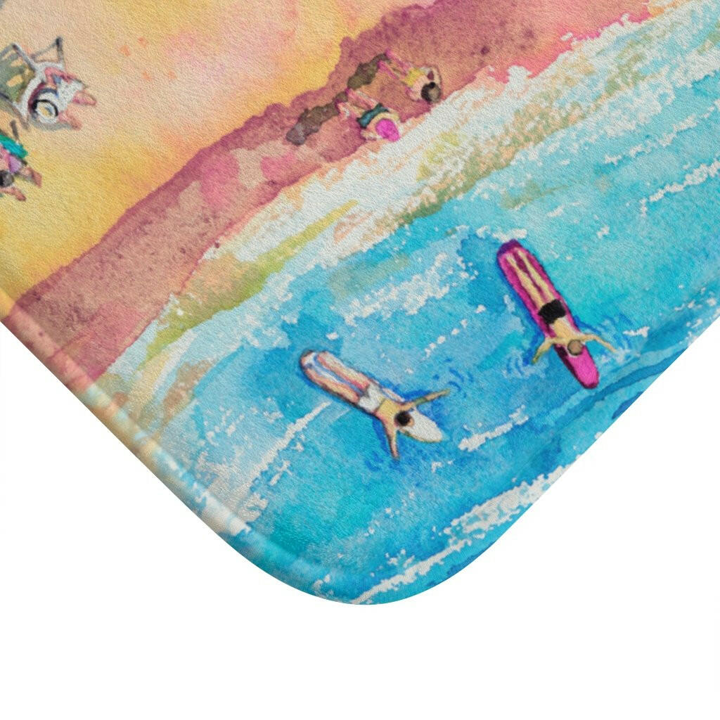 Colorful Day at the Beach Bath Mat Home Accents.