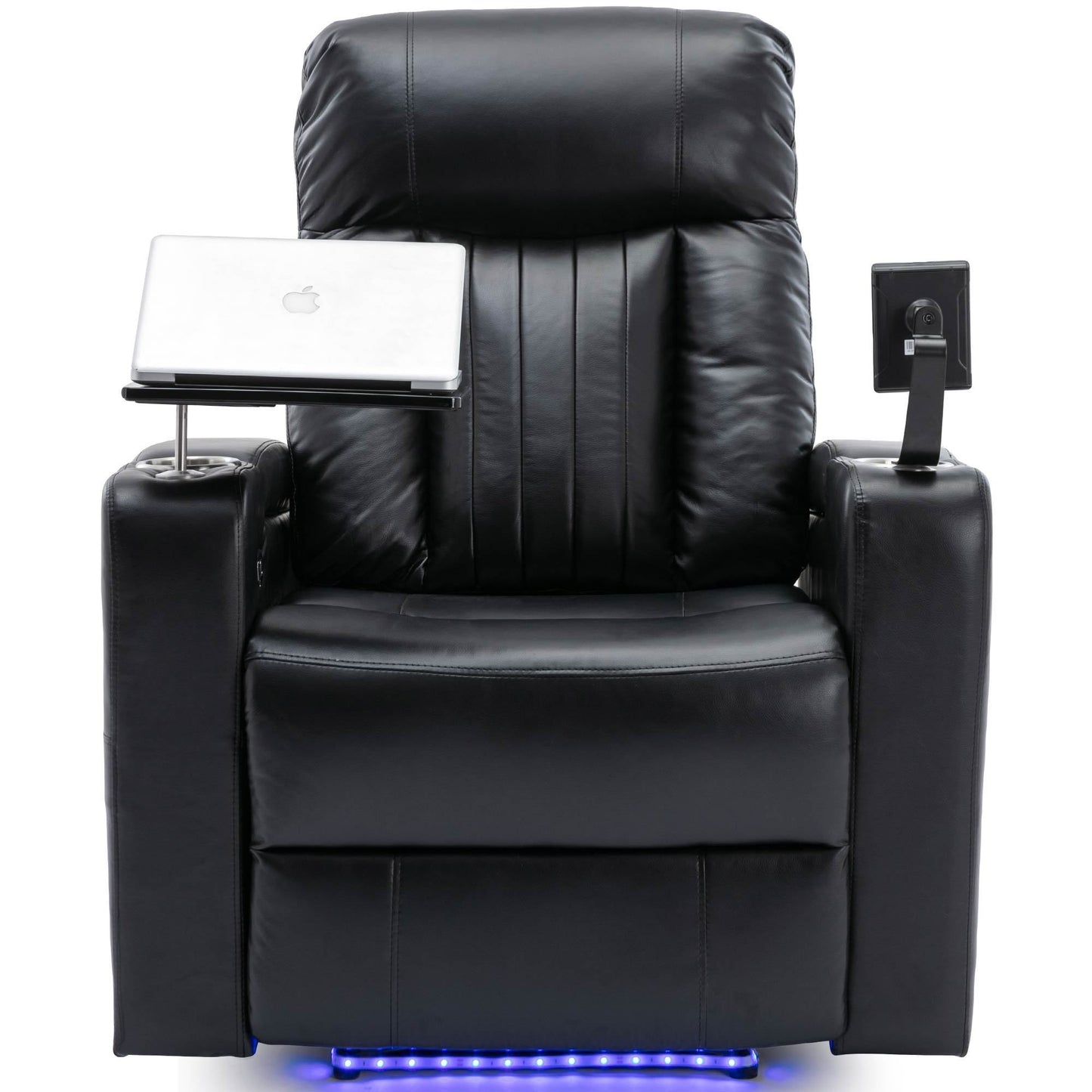 Premium Power Recliner with Storage Arms, Cupholders, Swivel Tray