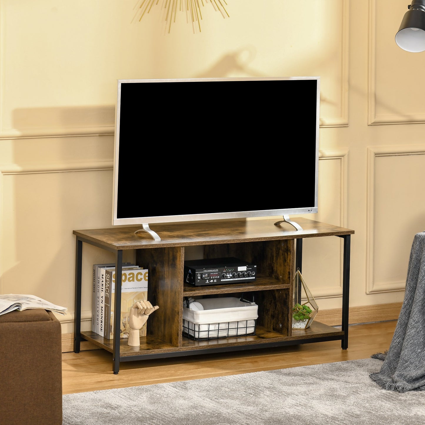 HOMCOM TV Stand for TVs Up to 55 Inches, Entertainment Stand, Media