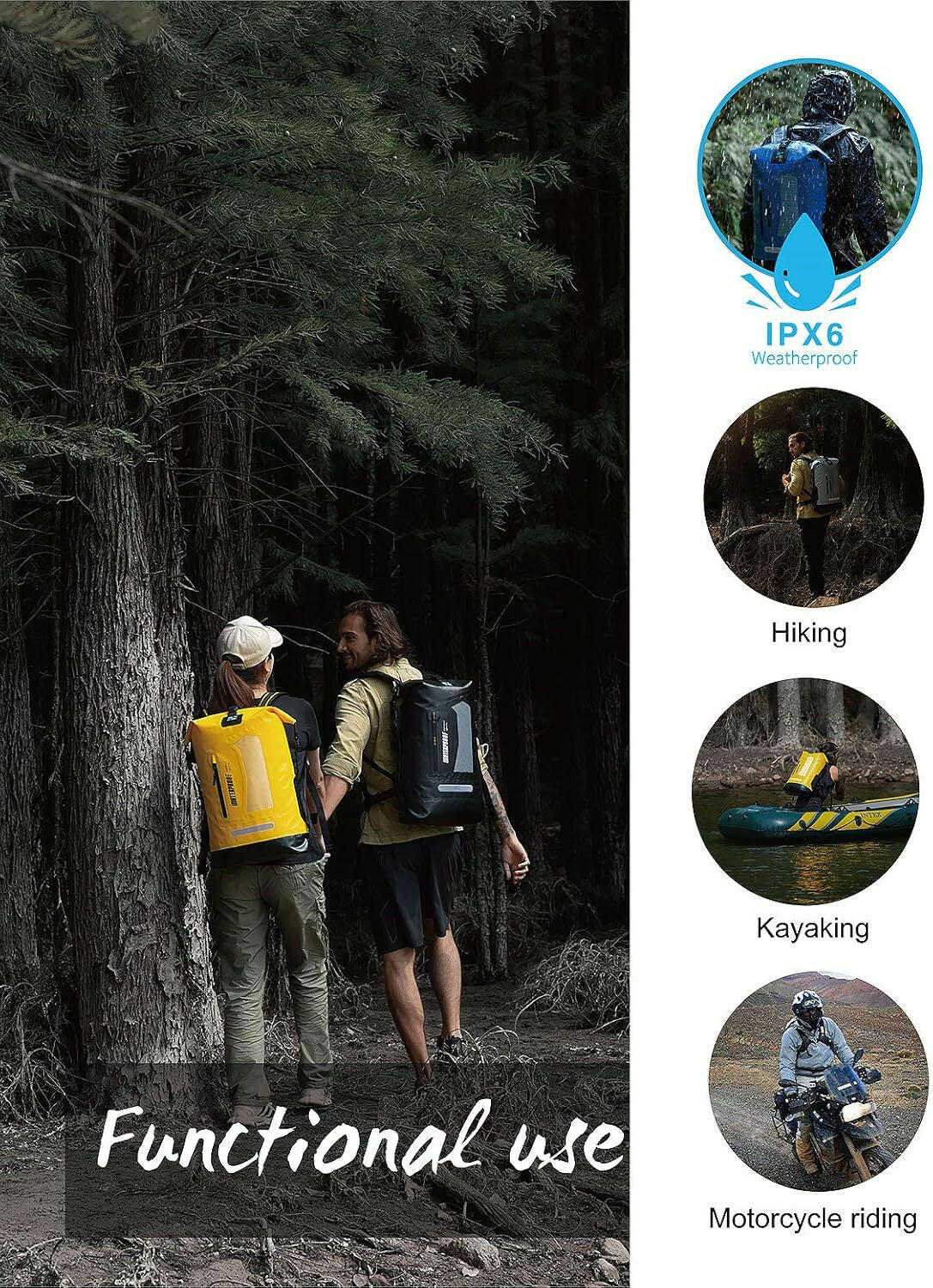 Waterproof Backpack Dry Bag 20L/30L/40L, Floating Dry Backpack Waterproof for Men, Dry Sack Waterproof Bag for Kayak.