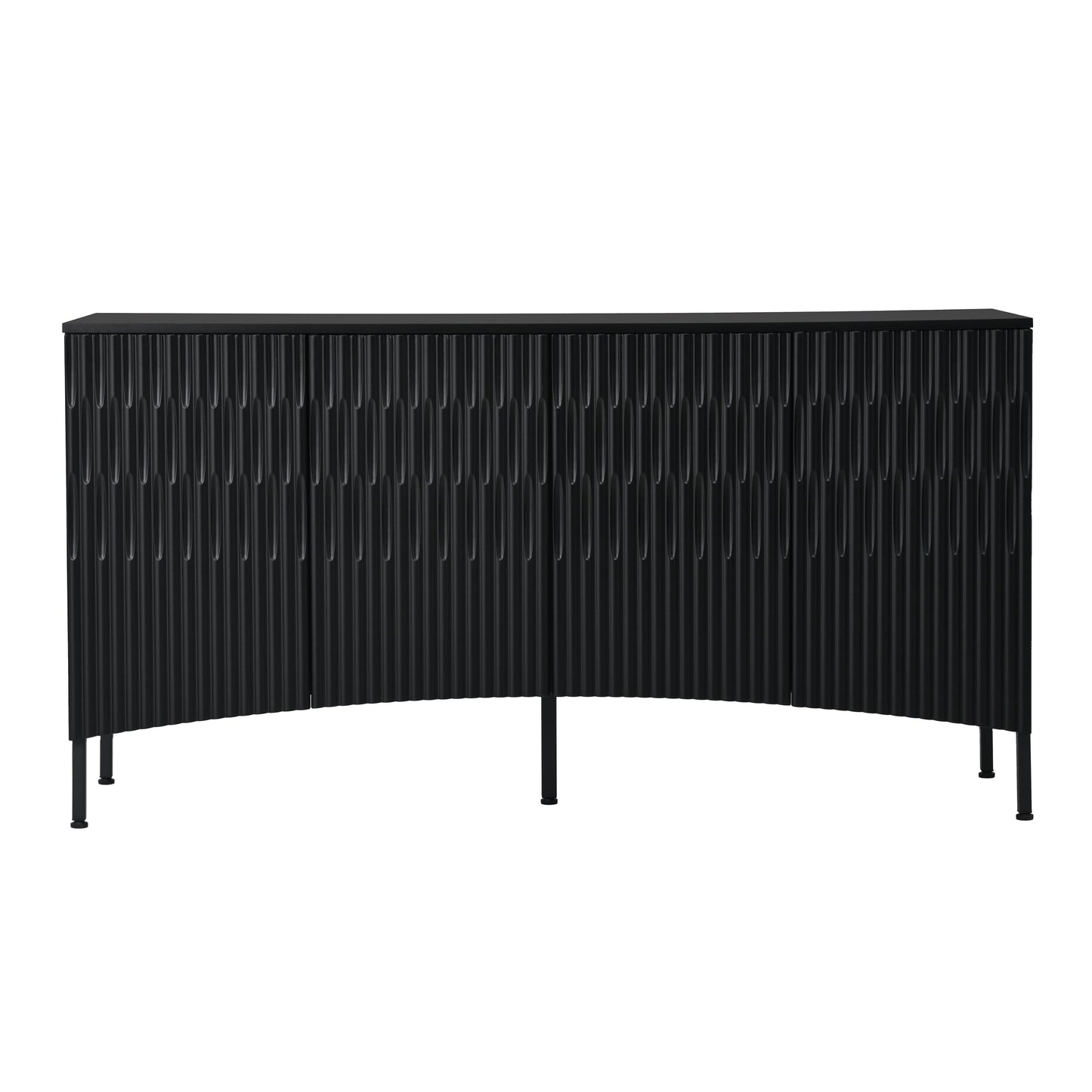 Elegant Sideboard Featuring Curved Bottom Doors with Arched Groove