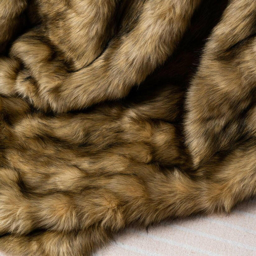 Faux Fur Ocher Blanket.