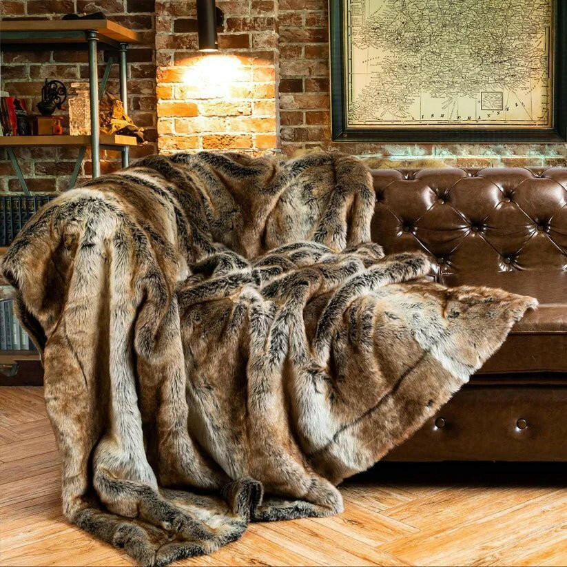 Faux Fur Ombre Blanket.