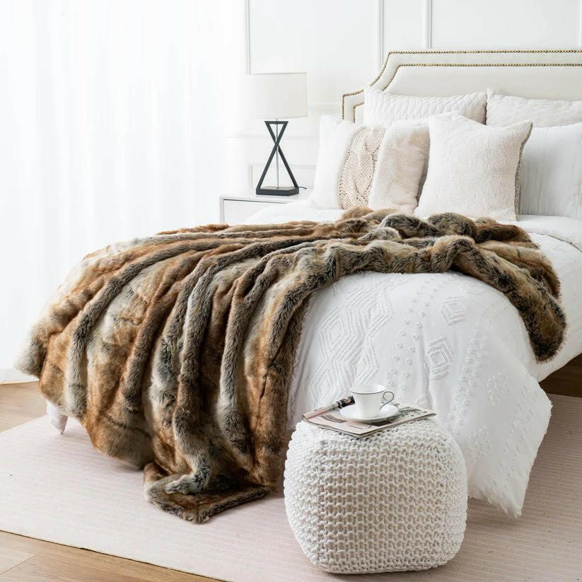 Faux Fur Ombre Blanket.