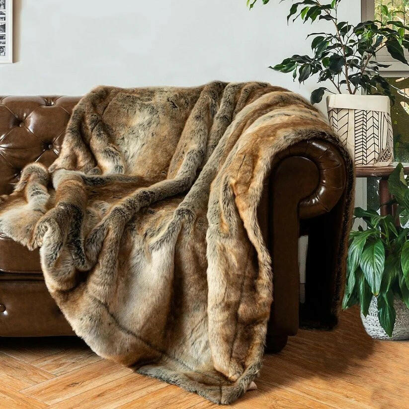 Faux Fur Ombre Blanket.