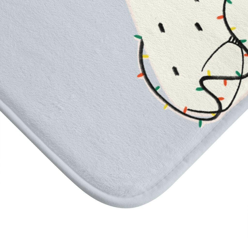 Polar Bear & Christmas Lights Bath Mat Home Accents.