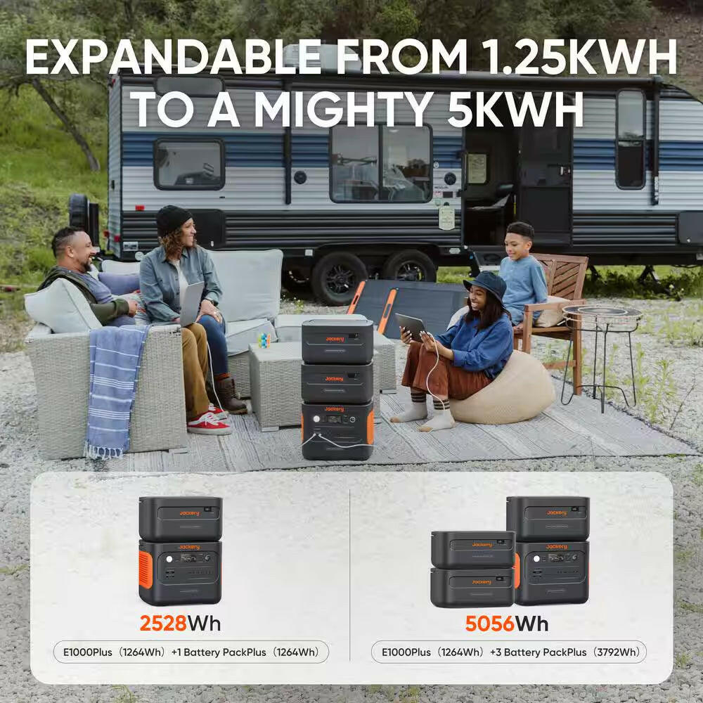 2000W Output/4000W Peak Solar Generator 1000 plus Expandable Push Button Start Battery Lifepo4 W/Two 100W Solar Panels.