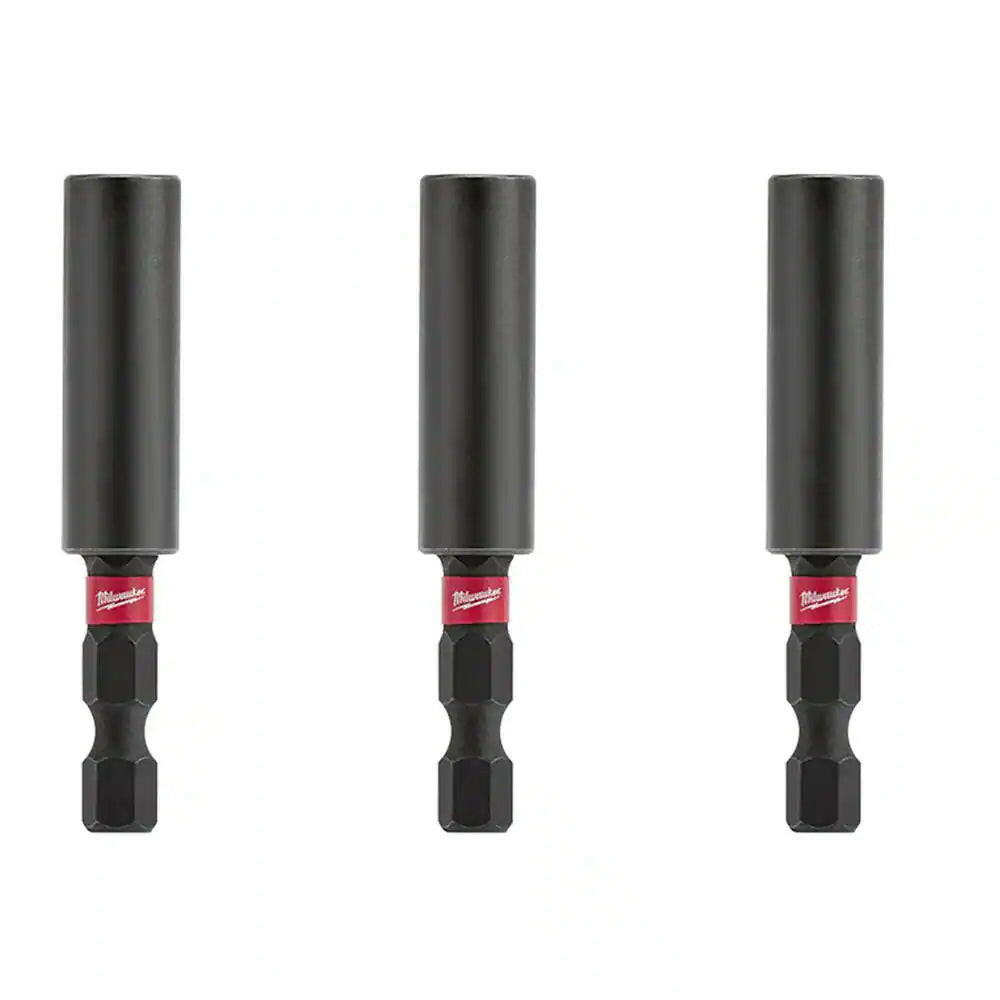 SHOCKWAVE Impact Duty Compact Magnetic Bit Tip Holder (3-Pack).