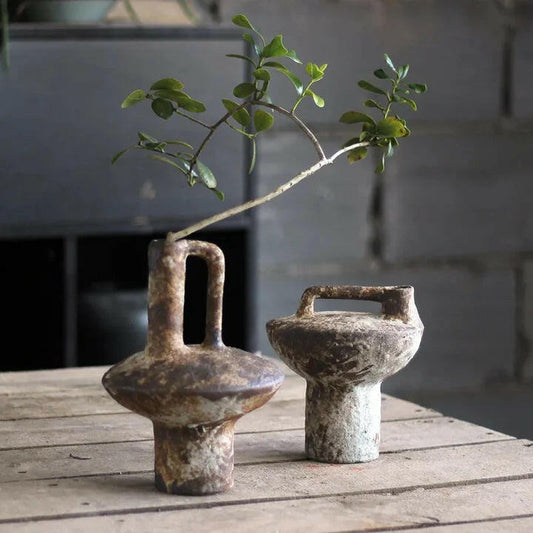 Rustic Ancient Vessel Ceramic Vase.