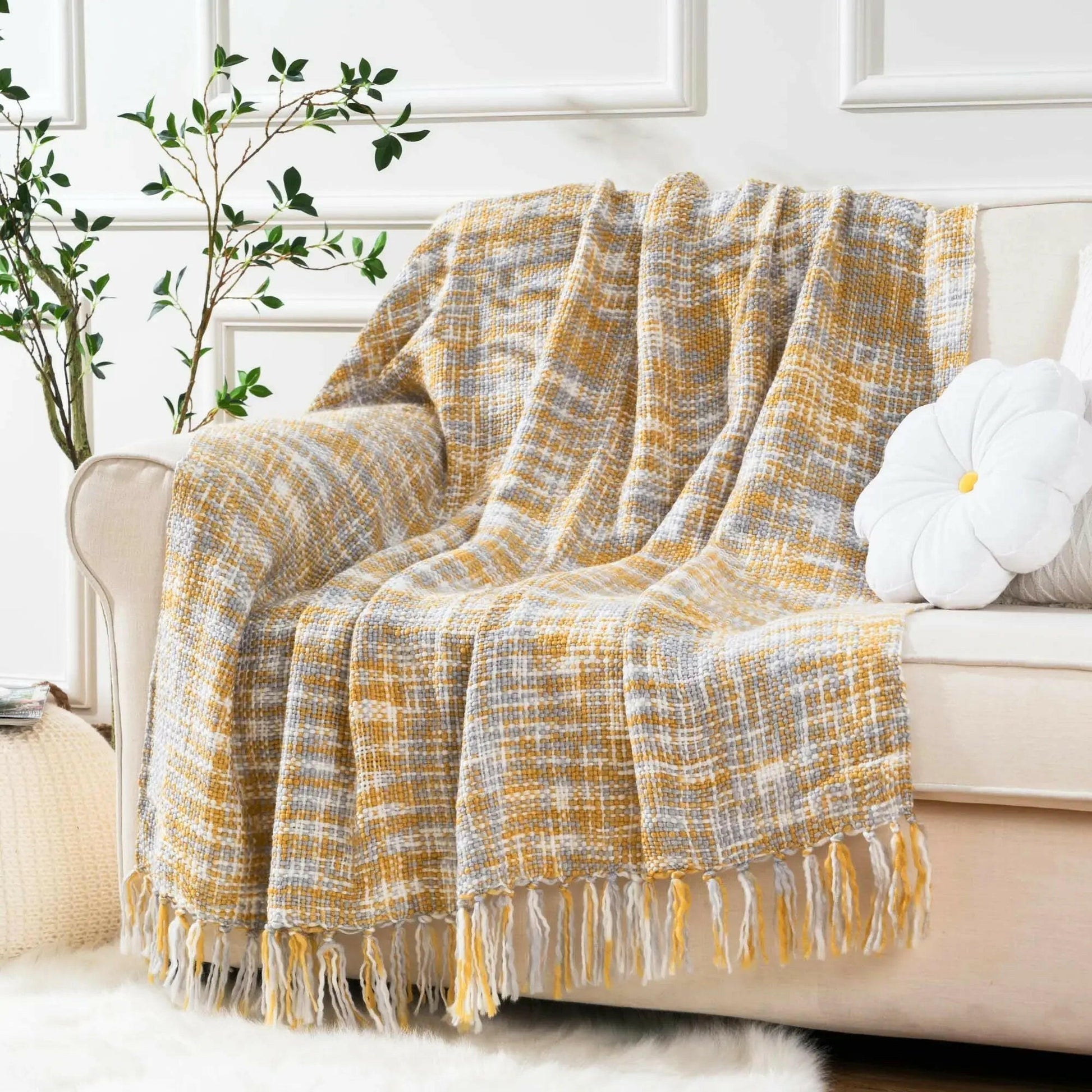 Golden Glow Knit Blanket.