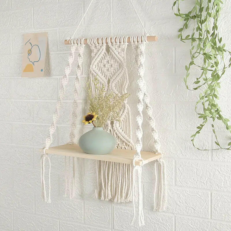 Macrame Wall Tapestry Plant Holder.