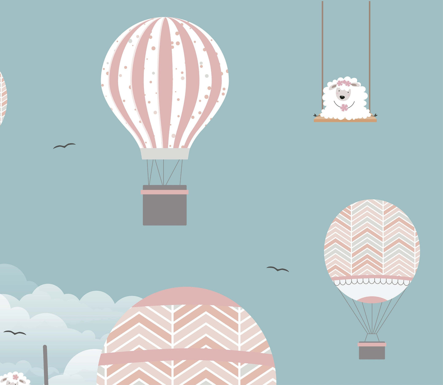 Hot air balloons and sheep