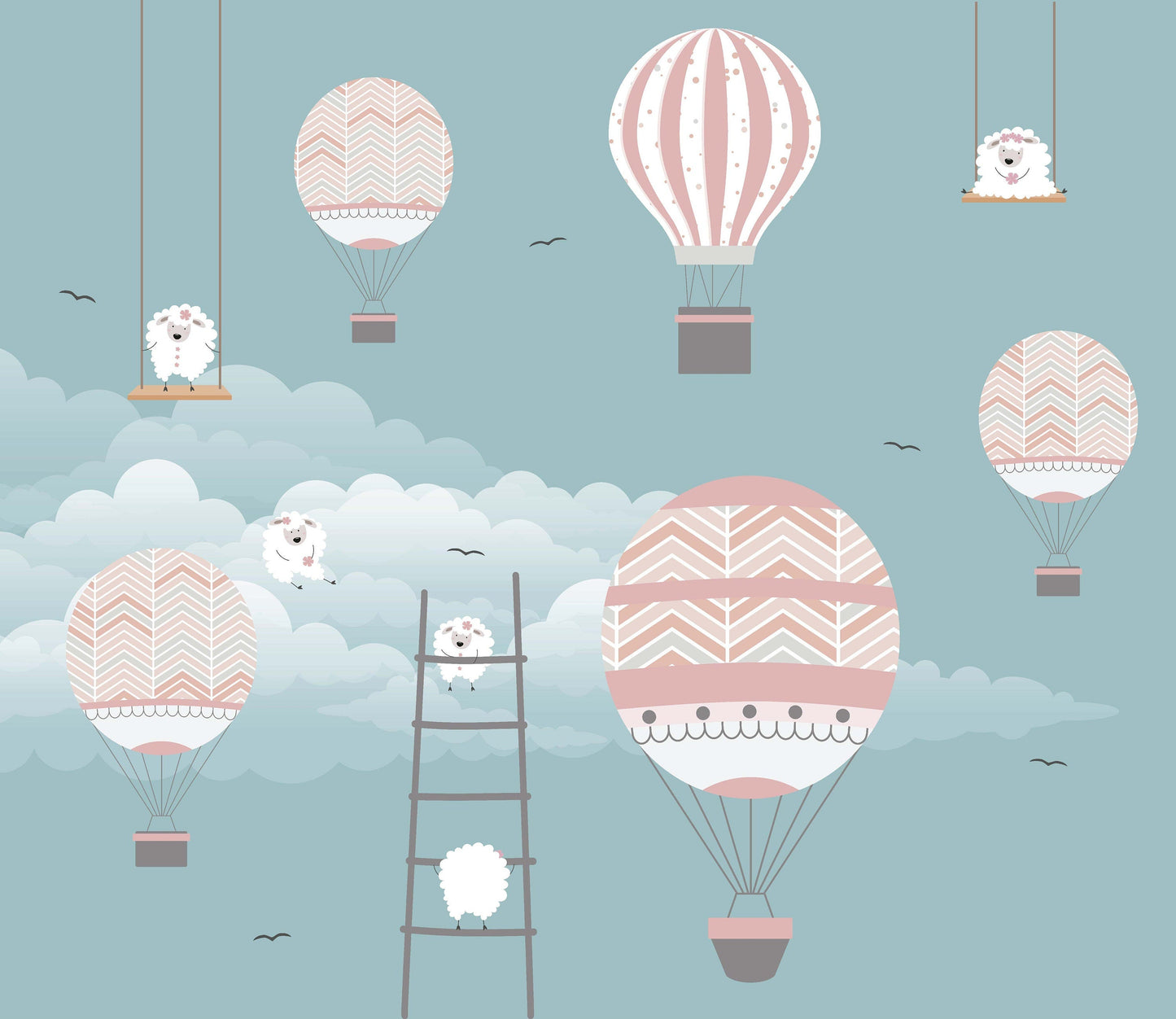 Hot air balloons and sheep