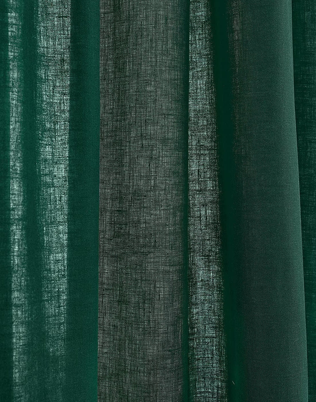 Dark Green - 100% Pure Linen Curtains | Cotton Linen Mix | Two Panels