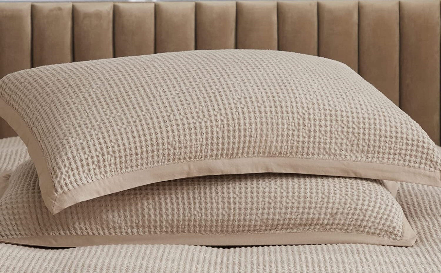 Natural Beige - Waffle Weave | Pure Cotton, Pure Linen or Linen Cotton