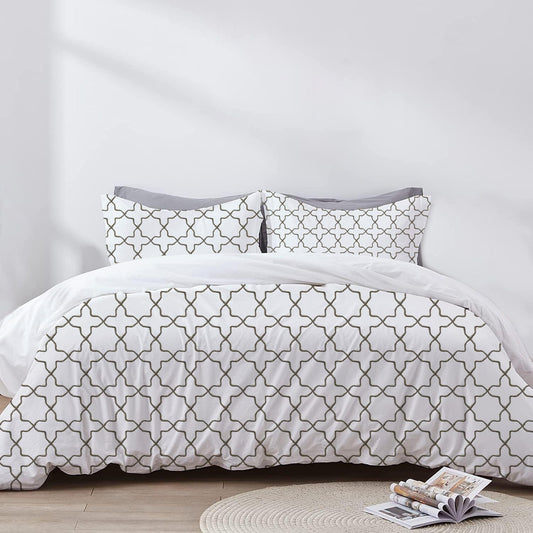 Ondine - 3 Piece Crewel Embroidered Duvet Set | Linen Cotton Mix |