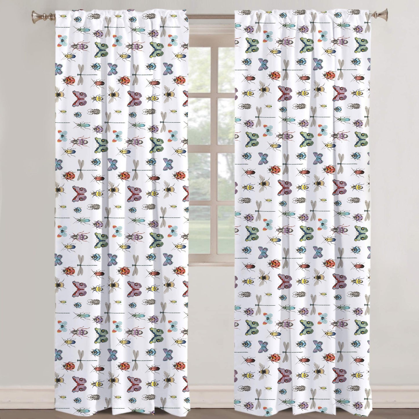 Ksenia  - Set of 2 Panels Crewel Embroidered Curtains | Linen Cotton