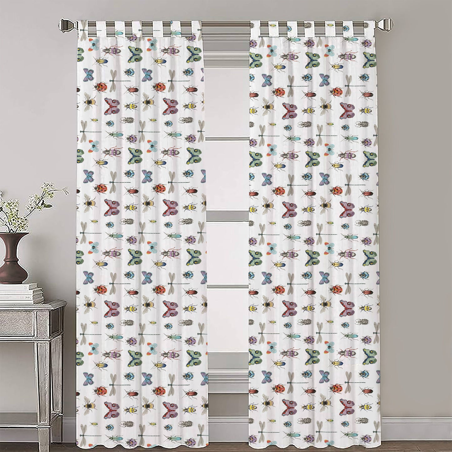 Ksenia  - Set of 2 Panels Crewel Embroidered Curtains | Linen Cotton