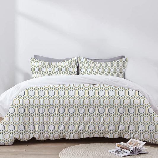 Evangeline - 3 Piece Crewel Embroidered Duvet Set | Linen Cotton Mix |