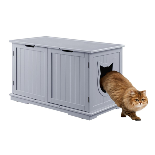 X-Large Cat Washroom Bench Litter Box Enclosure Furniture Box House.
