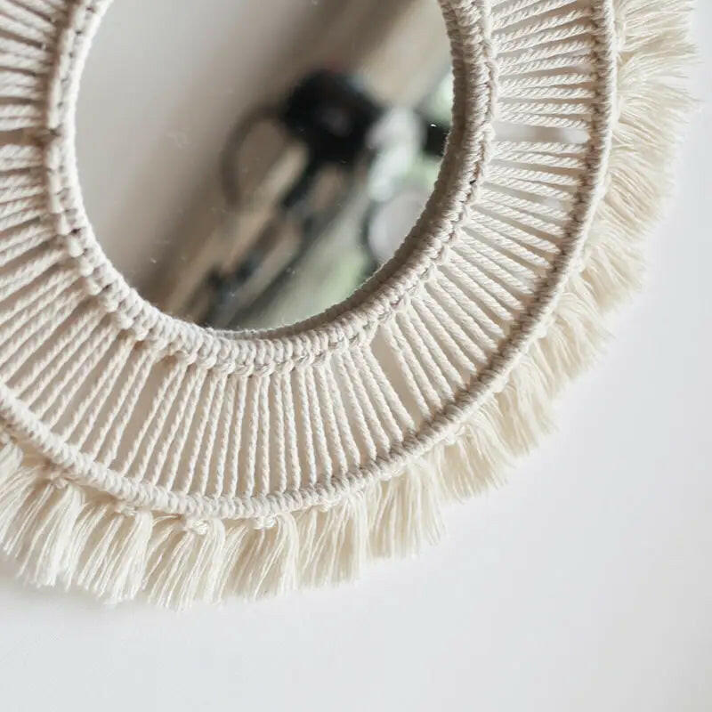 Macrame Mandala Hanging Wall Mirror.