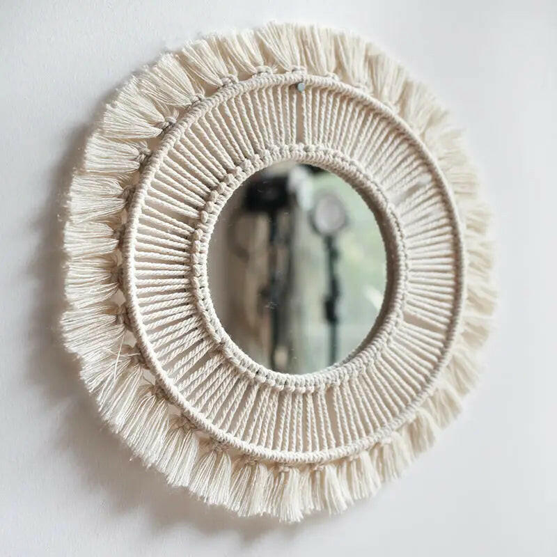 Macrame Mandala Hanging Wall Mirror.