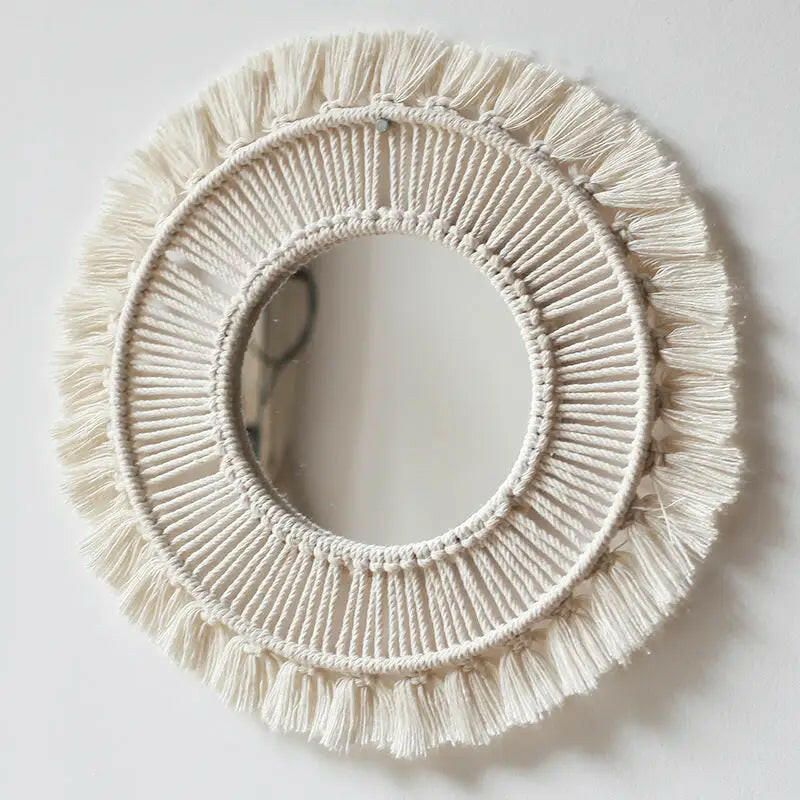 Macrame Mandala Hanging Wall Mirror.