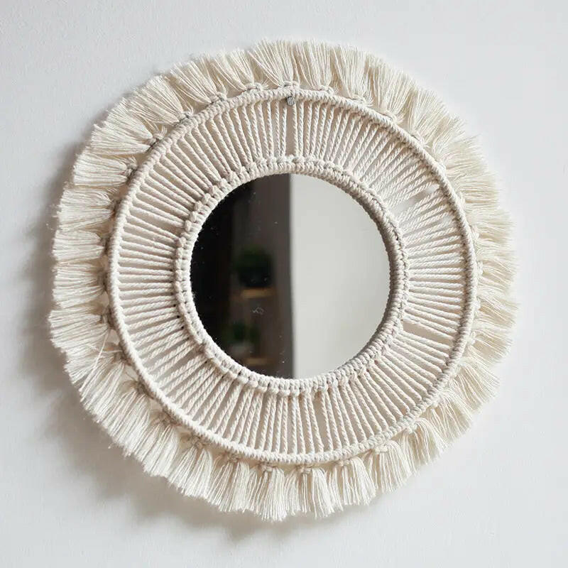 Macrame Mandala Hanging Wall Mirror.