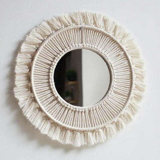 Macrame Mandala Hanging Wall Mirror.