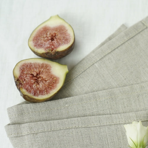 Natural linen napkins, short finish