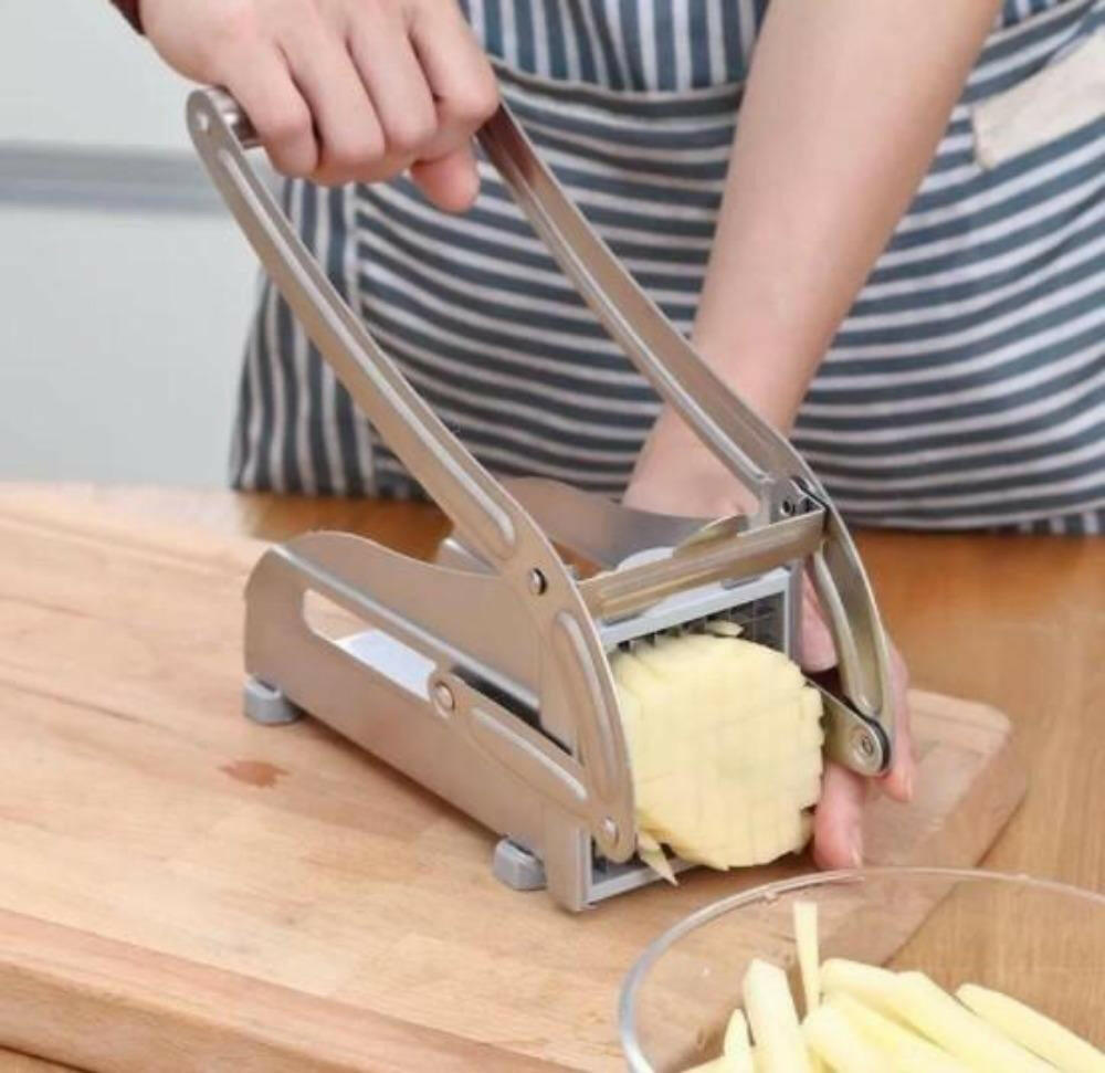 Stainless Steel French Fries and Potato Cutter with 2 Different Blades.