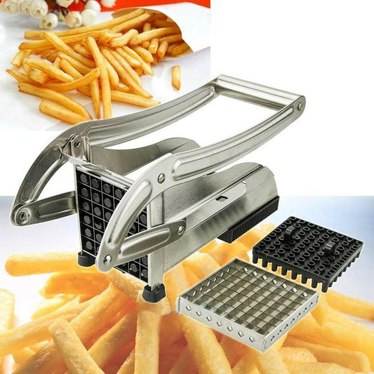 Stainless Steel French Fries and Potato Cutter with 2 Different Blades.