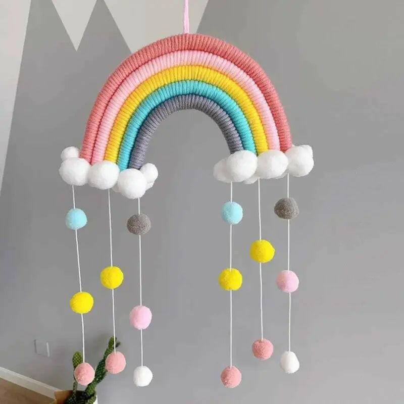 Rainbow Macrame Pendant Wall Decoration.