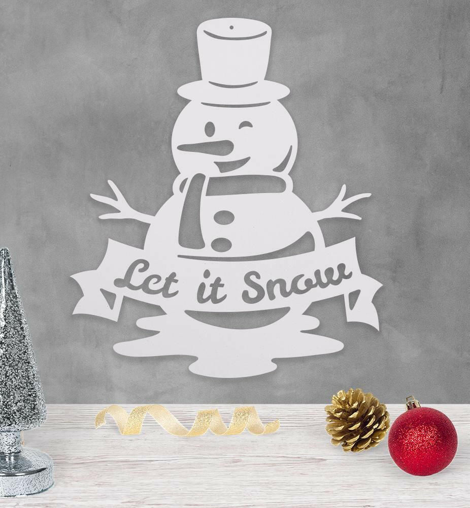 Let It Snow - Snowman - Metal Wall Art/Decor.