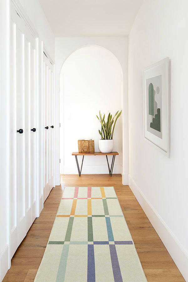 The Home Edit Joanna Ivory Rainbow Tufted Rug.