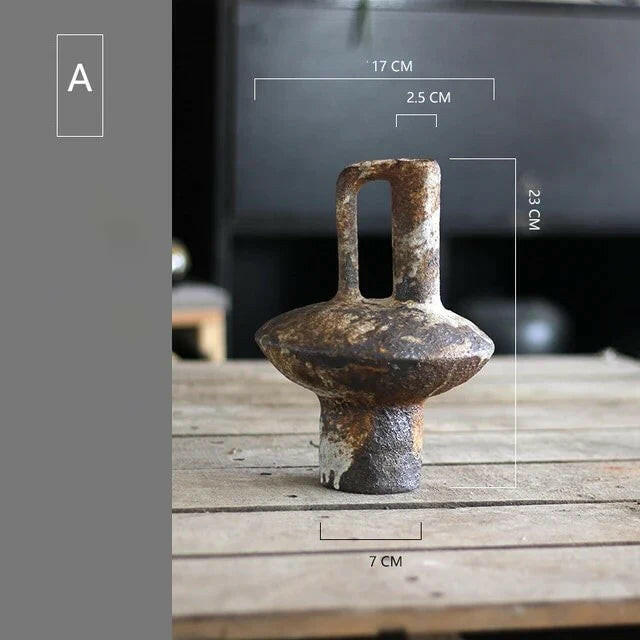 Rustic Ancient Vessel Ceramic Vase.